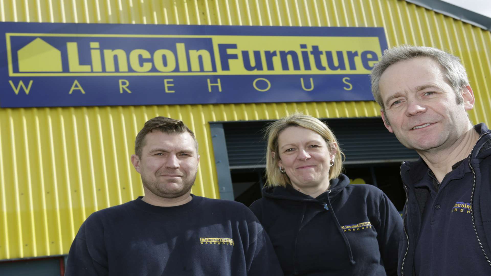 From left to Right: James Butler, Jo Downie, Steve Swan. Some of the management team at Lincoln Furniture Warehouse. Picture: Martin Apps