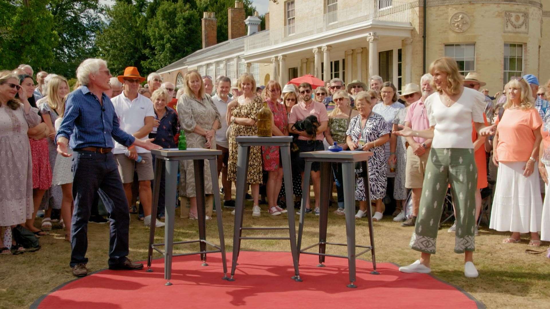 Belmont House, outside Faversham, where Andy McConnell presented Fiona Bruce with three unusual bottles. Picture: Antiques Roadshow / BBC Studios