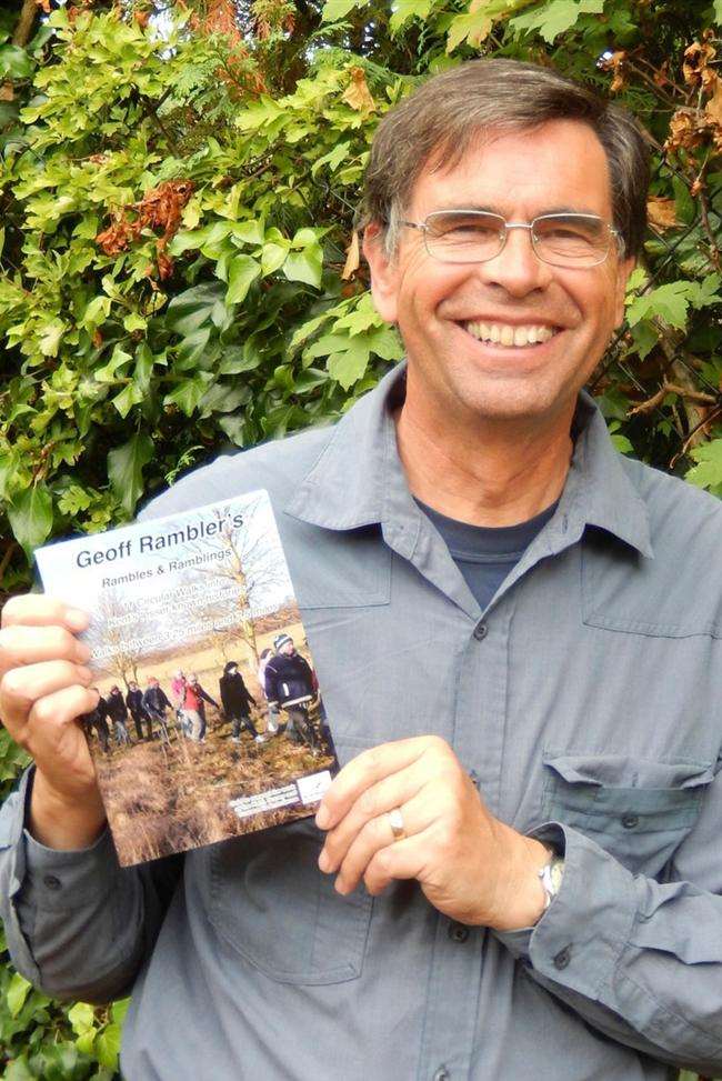 Geoff Ettridge - aka Geoff Rambler - with his new book Ramblers and Ramblings.