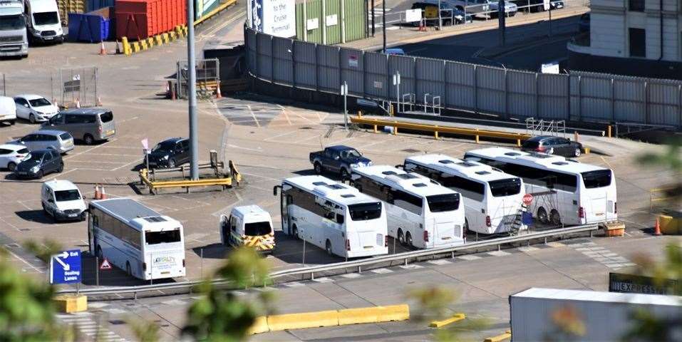 Coaches were sent to Dover on Thursday to pick up a record number of migrants. Picture by Paul Armstrong