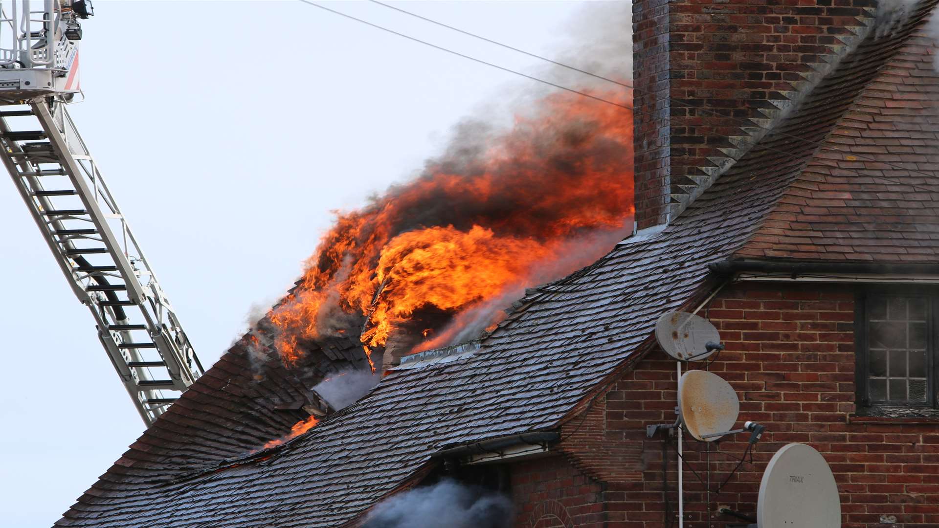 The fire began in the roof of the disused pub. Picture: Daisy Read