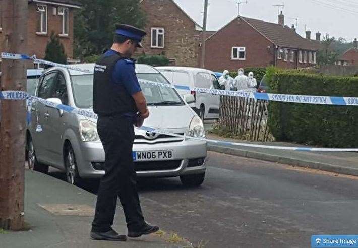 Police and forensic officers in River View, Sturry