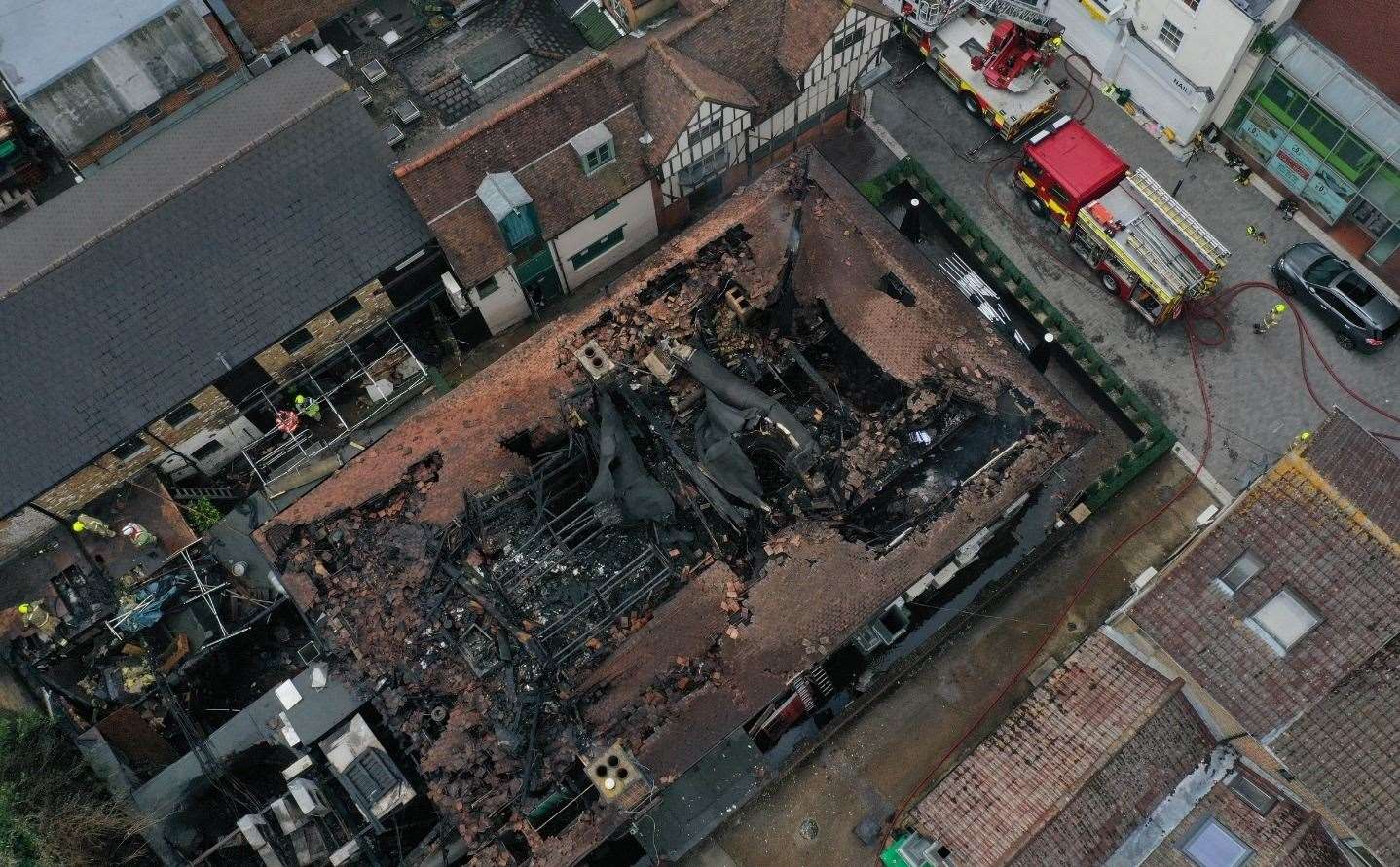 Drone pictures of the damage to Mu Mu after a fire at the bar. Pictures: UKNiP (49207196)