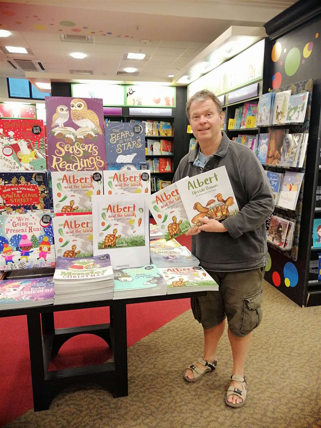 Ian Brown attended a book signing for his sequel picturebook 'Albert in the Wind'