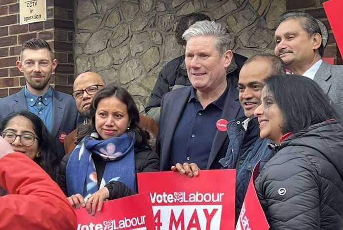 Sir Keir Starmer in Gillingham before the Medway Council elections. Picture: Katie May Nelson