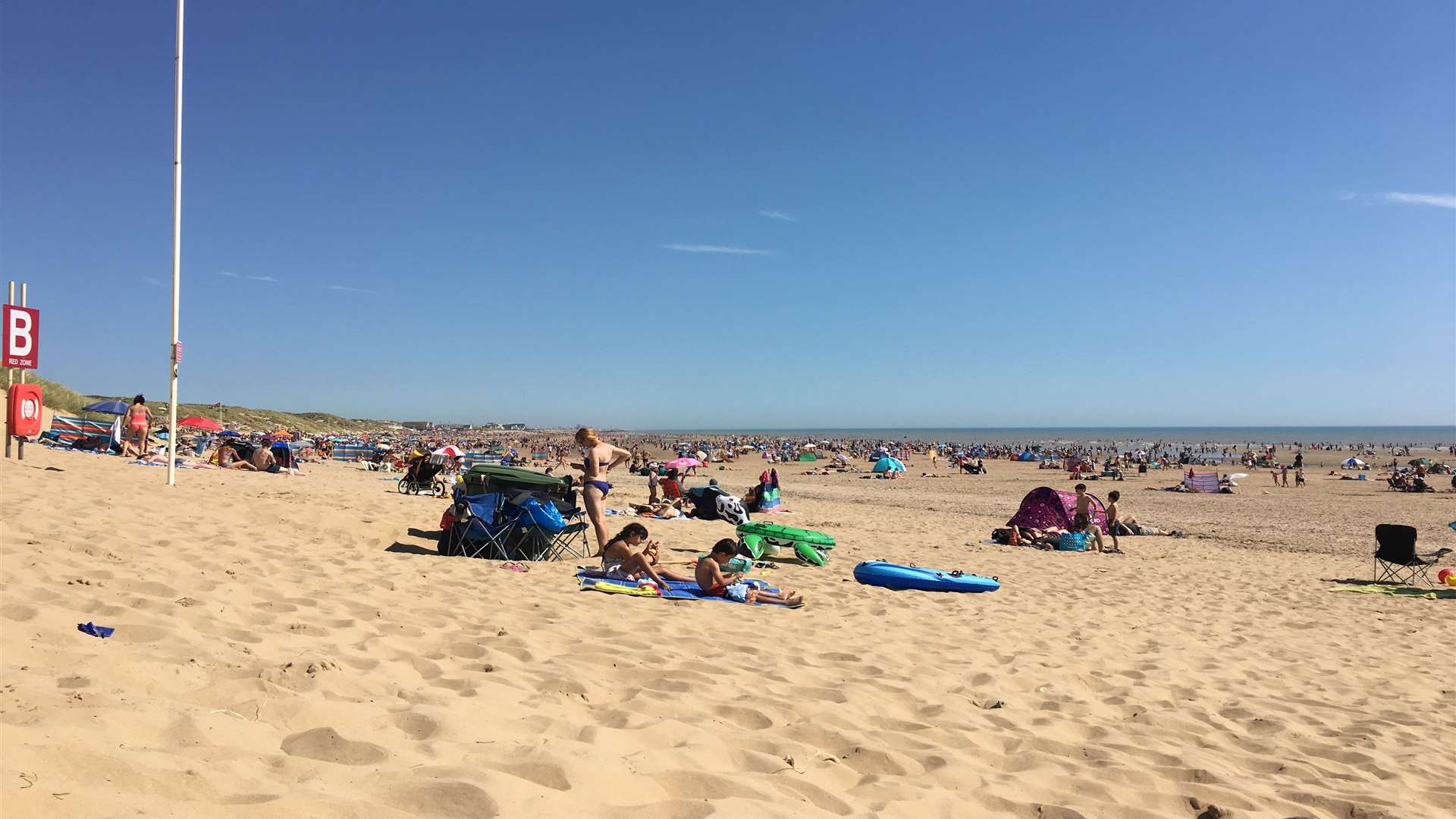 General scene of Camber Sands, a popular holiday location