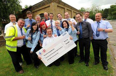 The winning lottery syndicate who work at Morrison Utility Services in Chatham.
