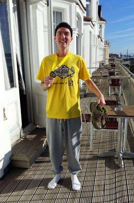 Ryan Brett after the Isle of Wight Challenge, a grueling 66-mile run
