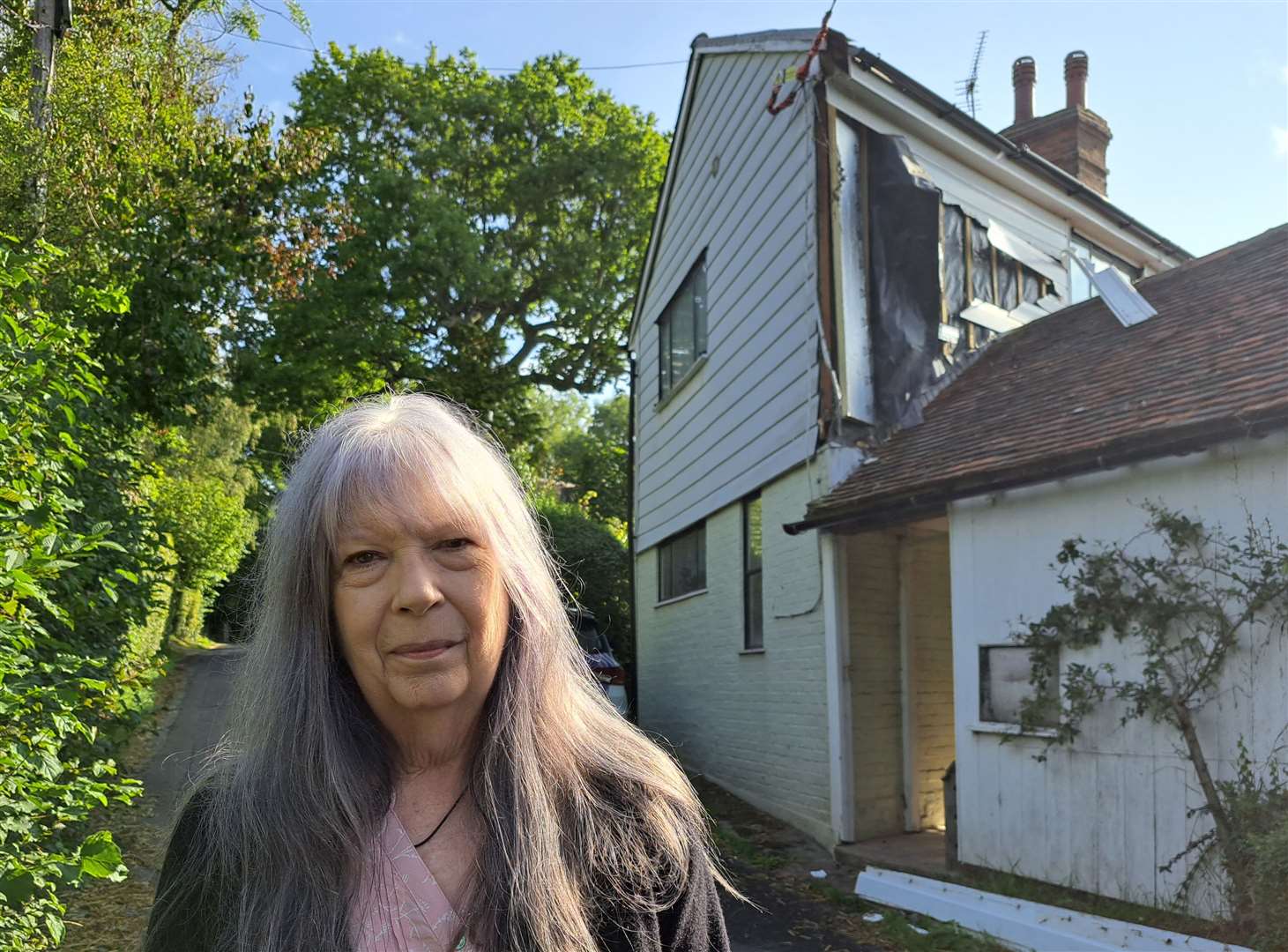 Debbie Garnham outside her home in Shoreham Lane, St Michaels