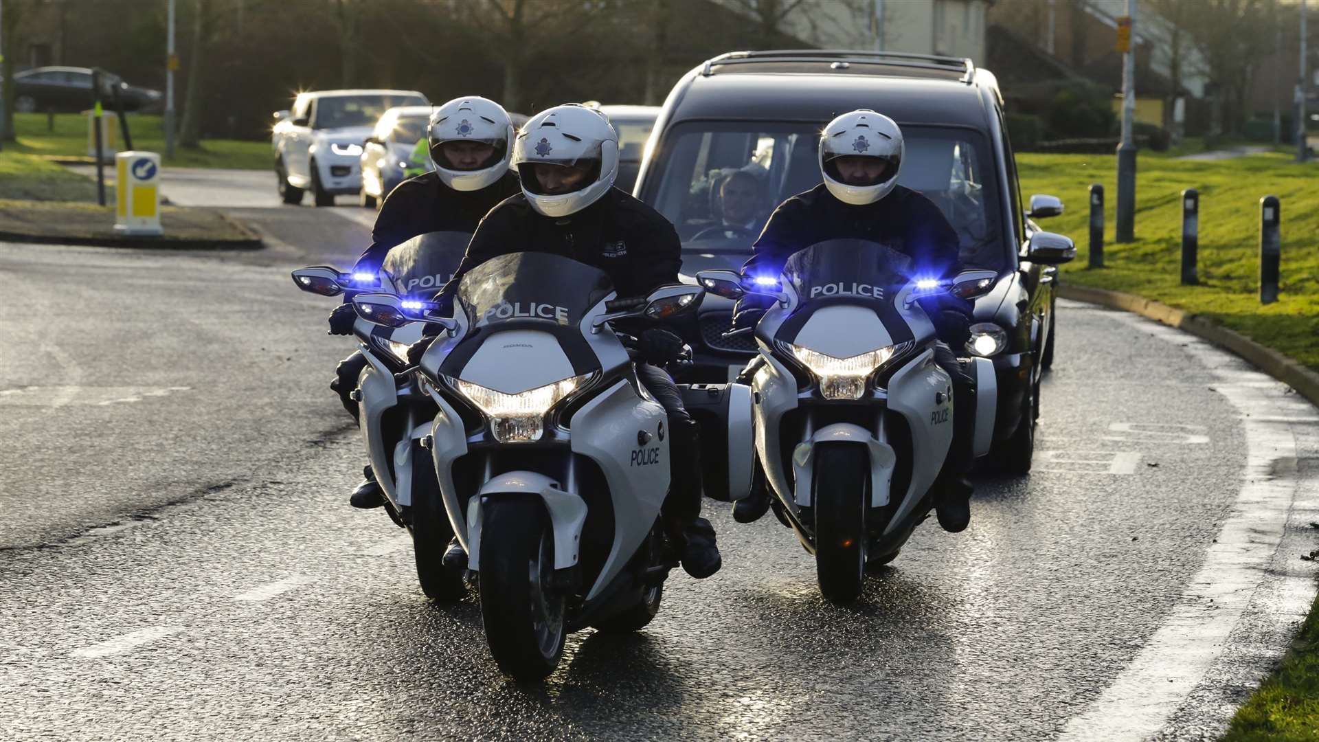 His funeral cortege was escorted by a group of Met Police motorbikes