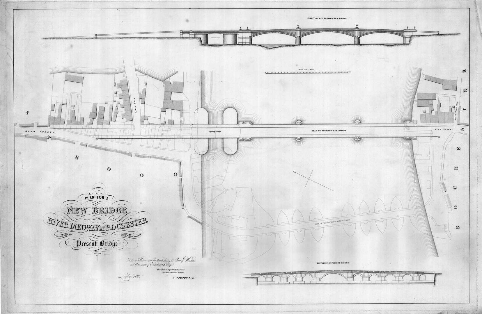 Original designs for the Victorian Bridge which opened in 1856. Picture: Rochester Bridge Trust