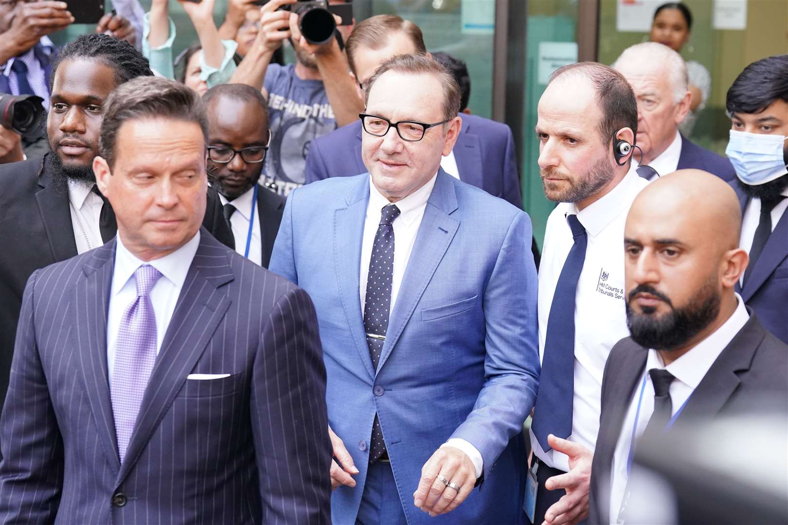 Actor Kevin Spacey leaves the court (Jonathan Brady/PA)