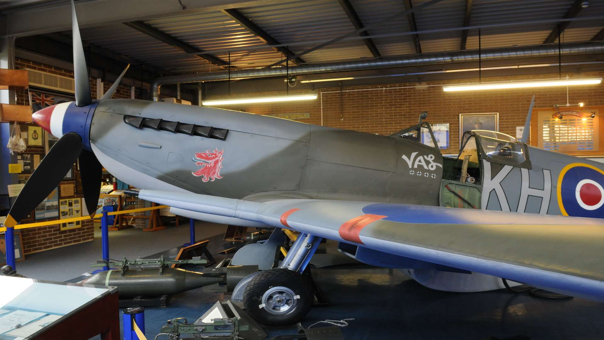 A Spitifre at the RAF Spitfire and Hurricane Memorial Museum at Manston