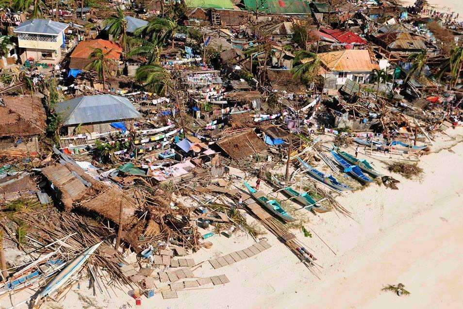 Destruction to the village of Culasi in the Philippines, caused by the recent typhoon Picture: Laurie Sheppard