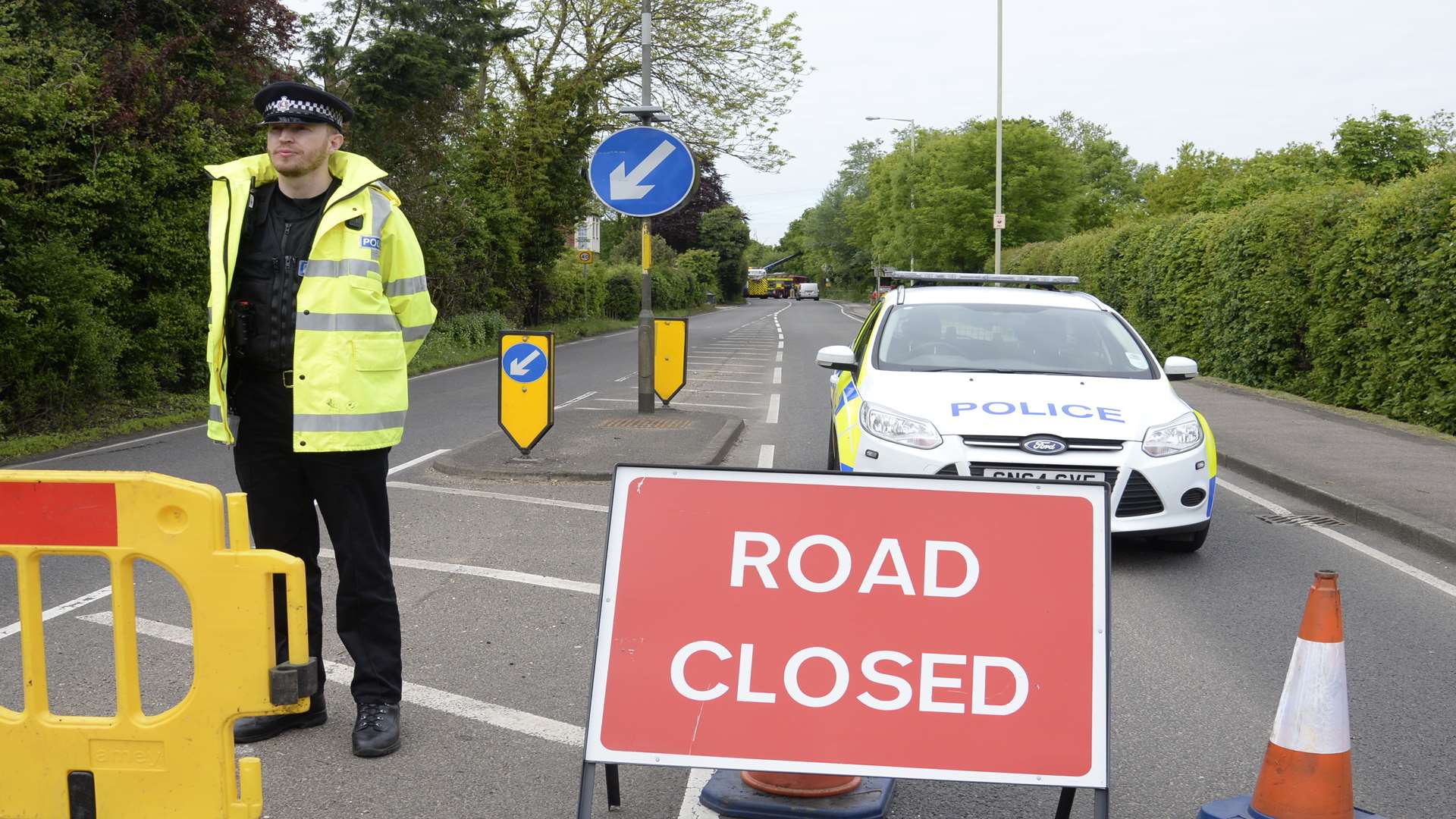 The scene of the fatal crash on the A291