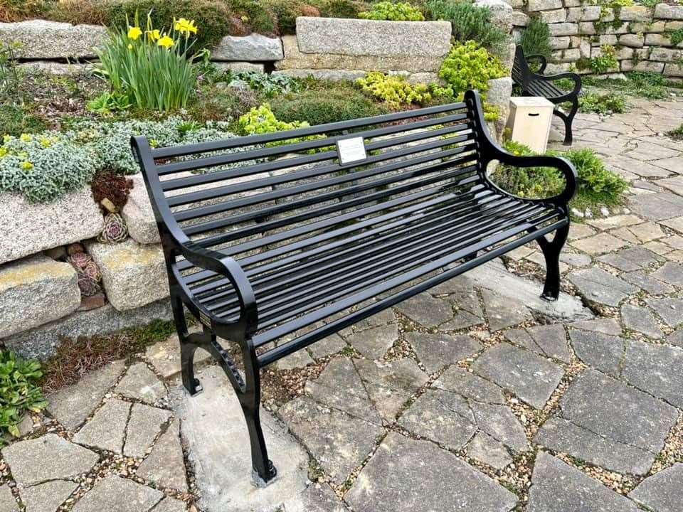 The bench has been installed at Sandown Castle Community Garden Picture: Linda Ford