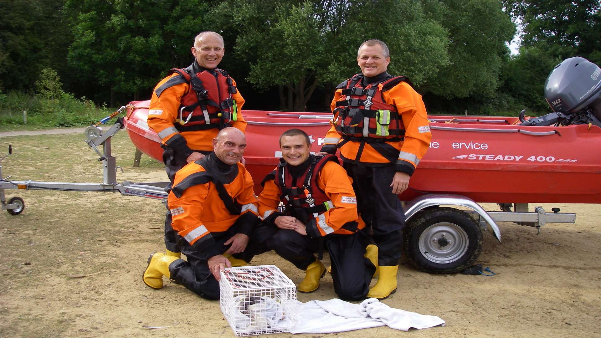 A water team from Kent Fire and Rescue Service pulled off the daring rescue.