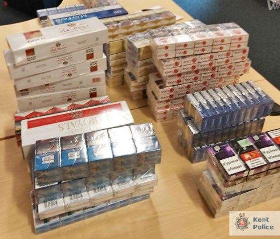 Hundreds of illegal cigarettes were seized at the store following an incident on June 11 - the latest of four raids at the shop since 2018. Picture: Kent Police