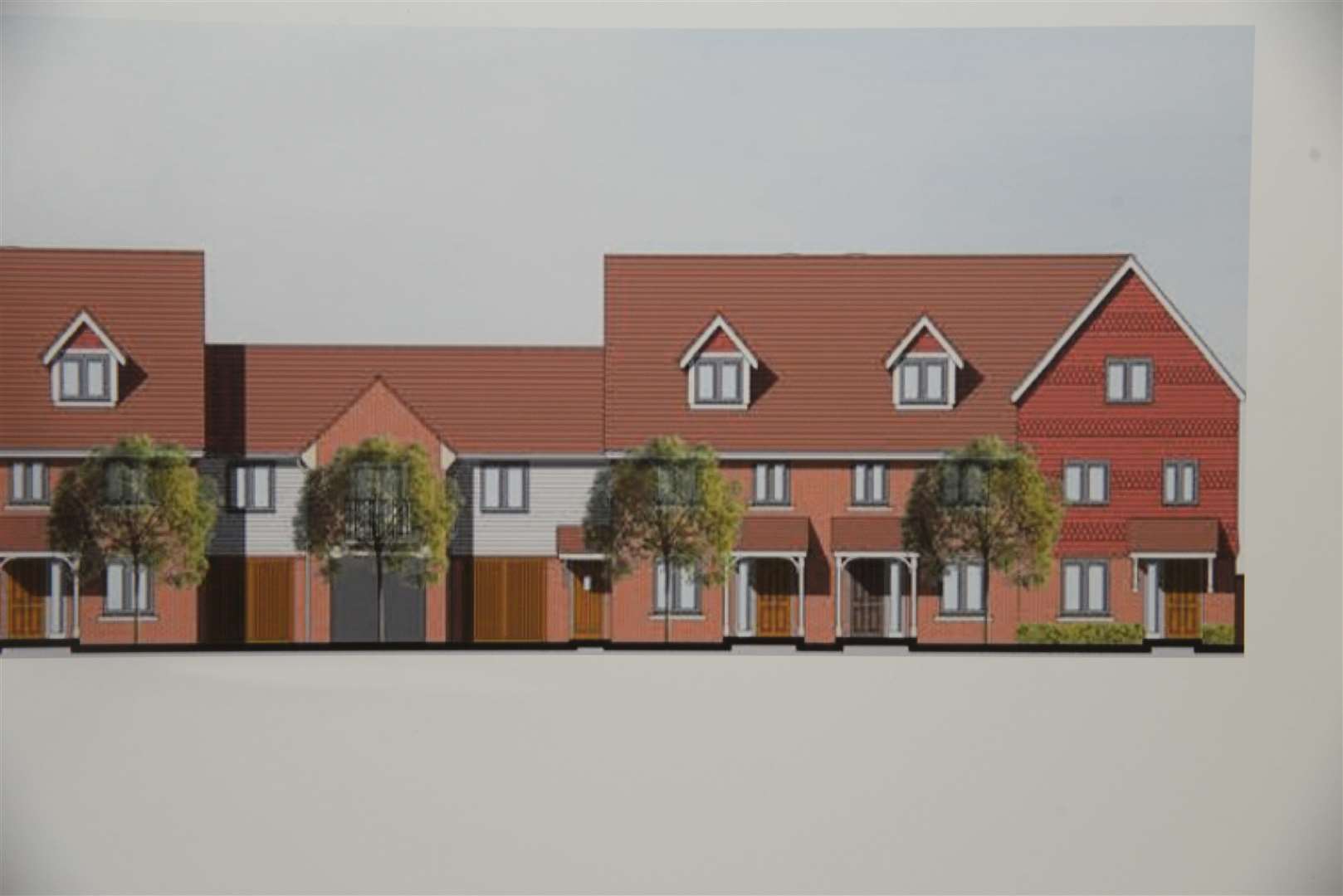 New homes depicted at the Pump Lane development consultation in Holy Trinity Church Hall, Twydall on Friday. Picture: Chris Davey. (13735192)