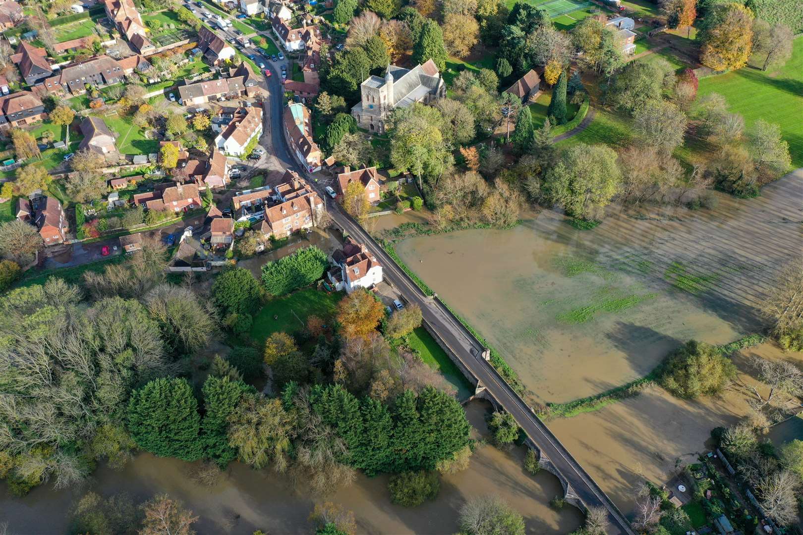 Flooding in Yalding last Friday. Picture: UKNiP