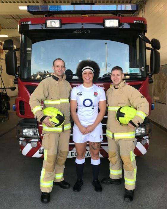 Shaunagh Brown with fellow firefighters Jody Morgan and Aaron Tongue. (5533567)