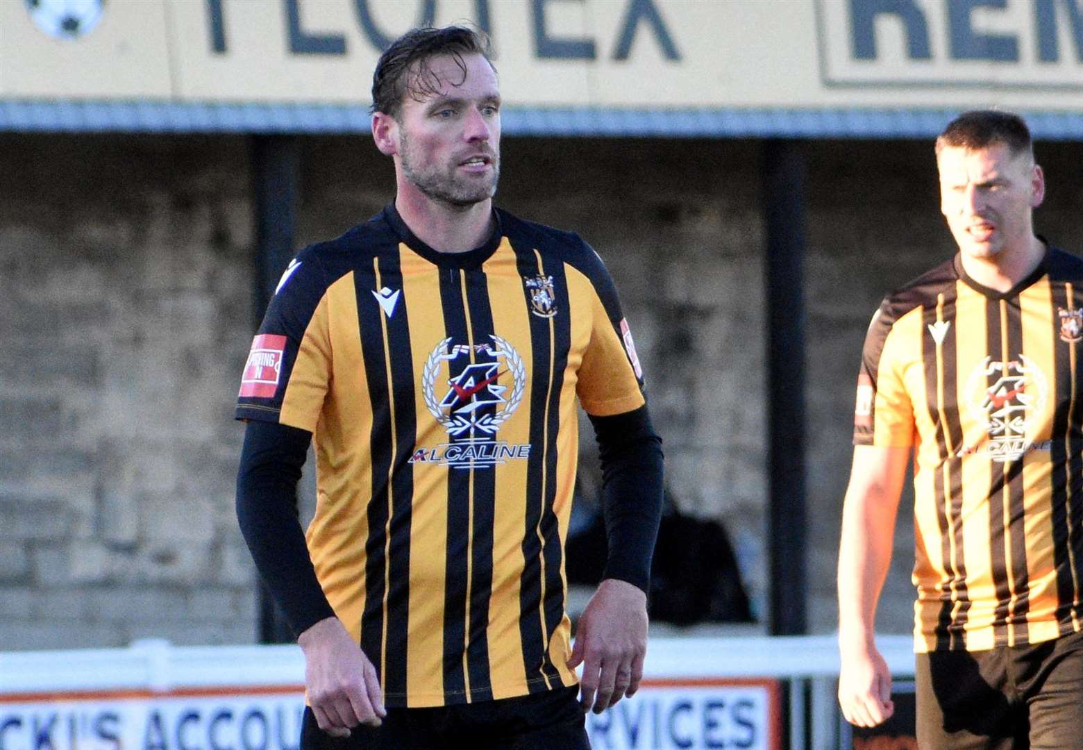 Folkestone player-boss Andy Drury – has endured a tough start to his time in charge of the Cheriton Road club. Picture: Randolph File