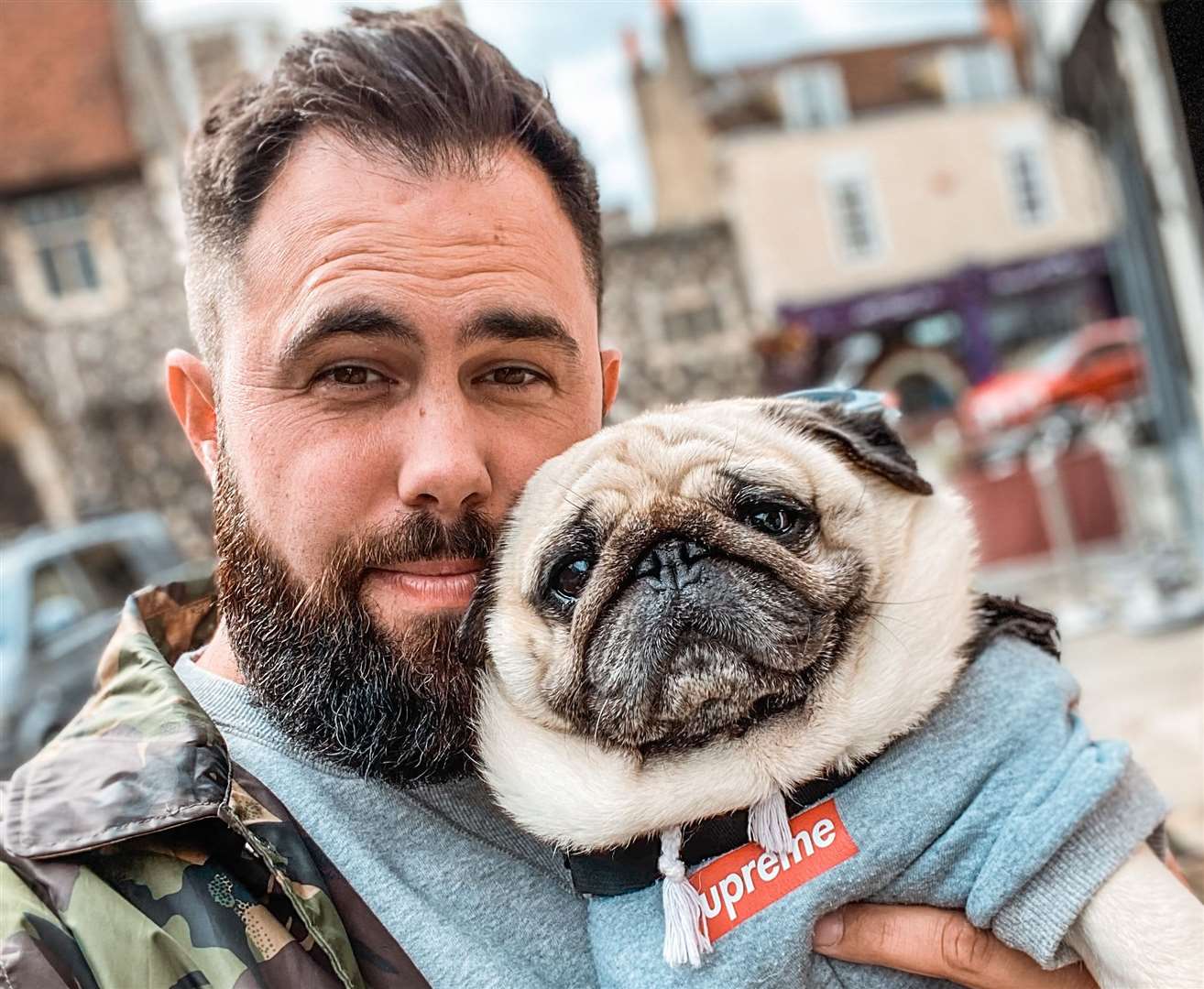 Owner Nick with Puggy Smalls