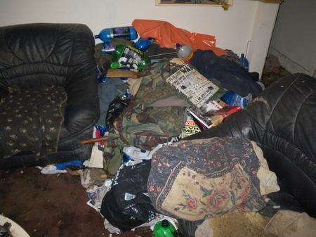 The filthy flat where Jet was living