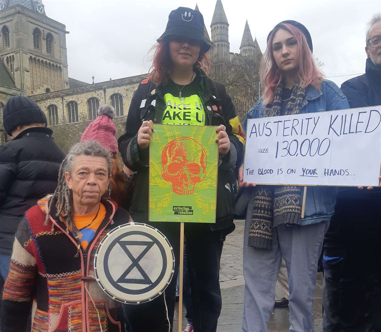 Extinction rebellion were also present and not happy about Boris' visit