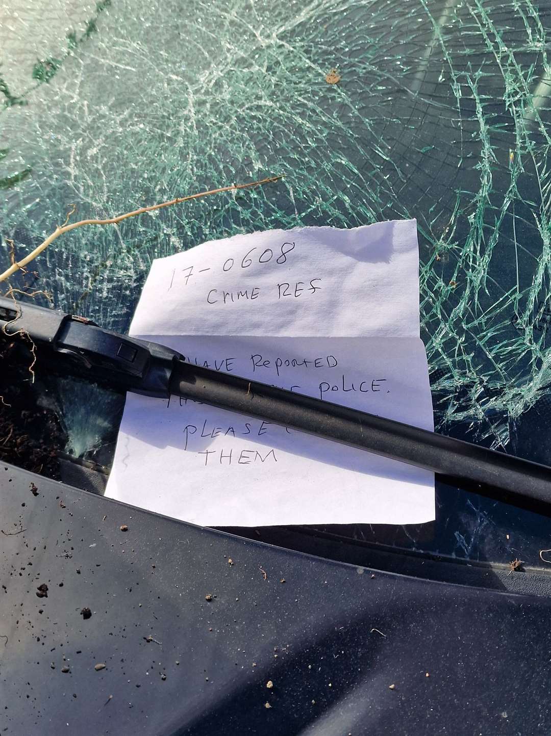 A note was left on the damaged car. Picture: Ollie Brock