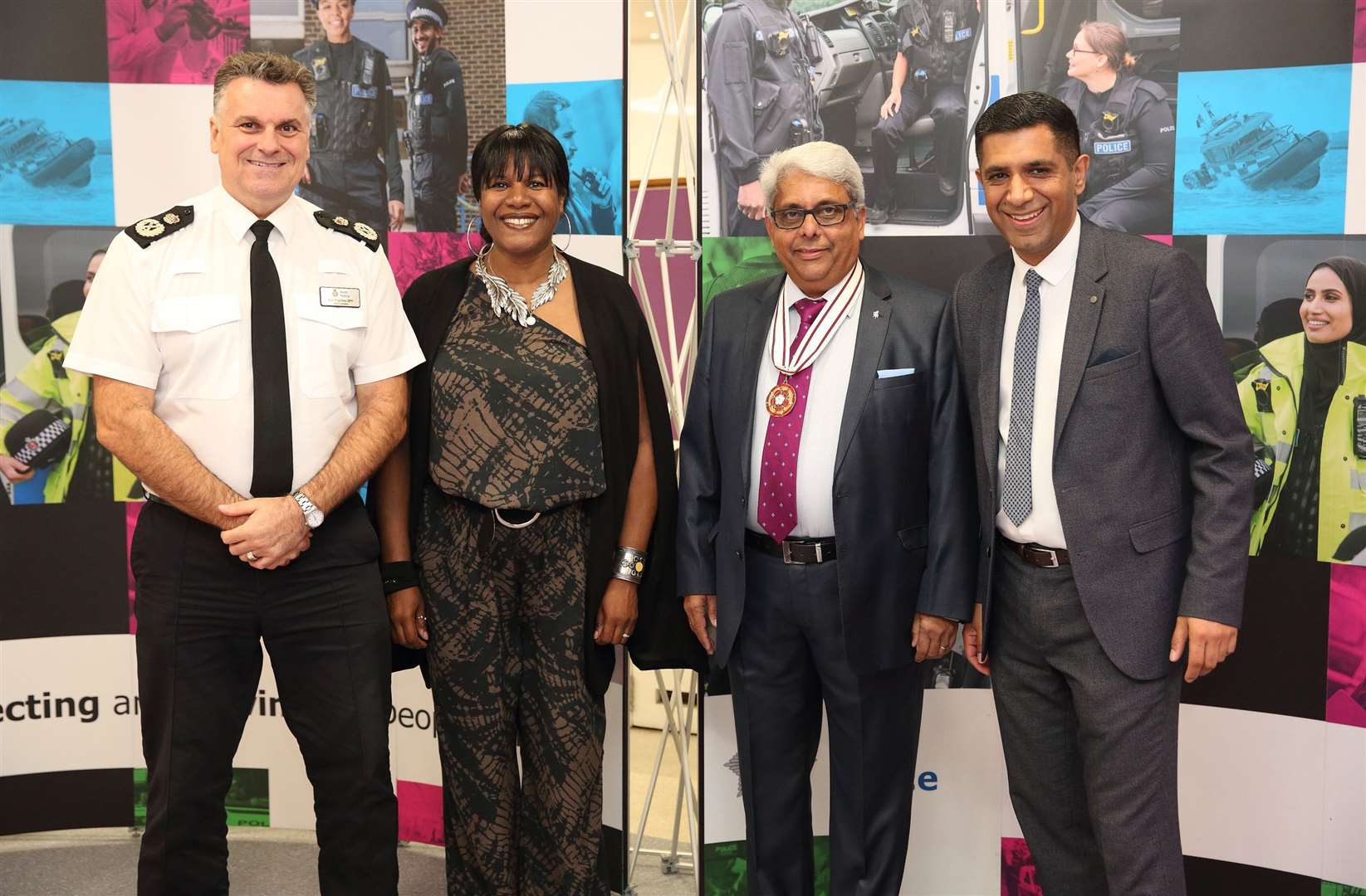 From left: Chief Constable Alan Pughsley QPM, Michelle Bramble, Deputy Lord Lieutenant Bhargawa Vasudaven and Gurvinder Sandher. Picture: Cohesion Plus