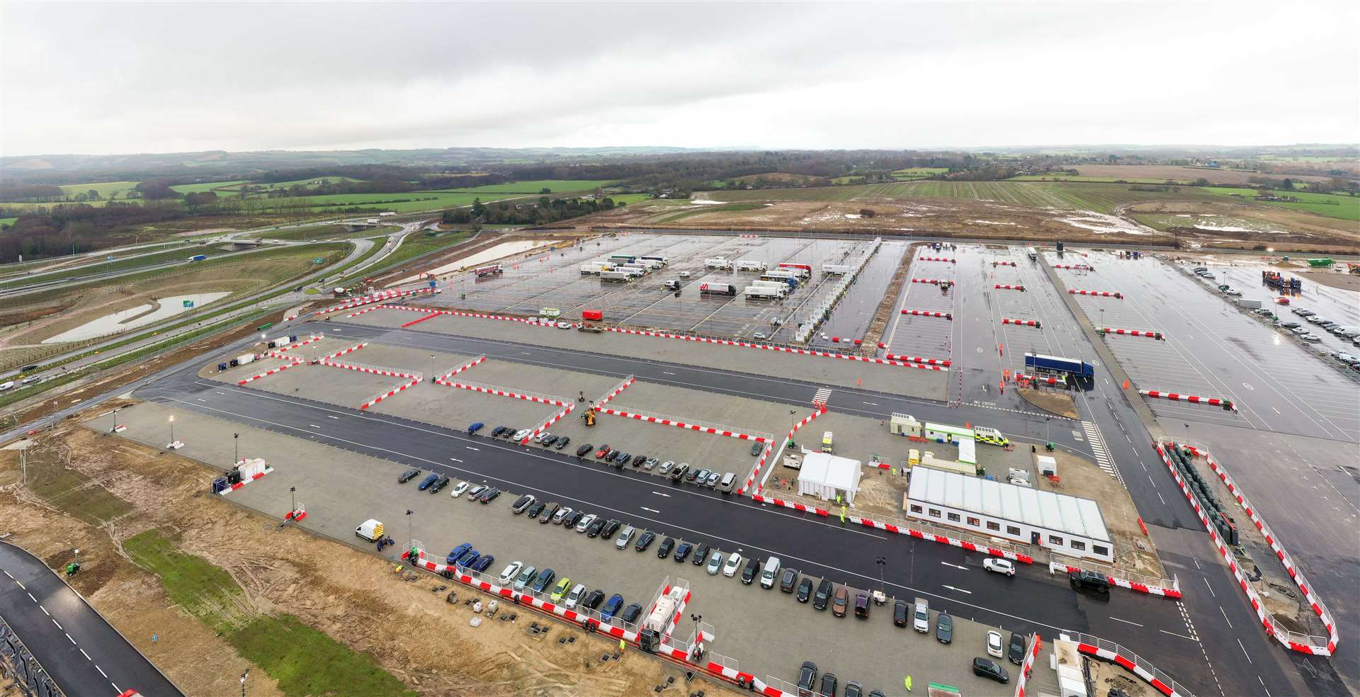 The lorry park pictured from above in January. Picture: Esprit Drone Services