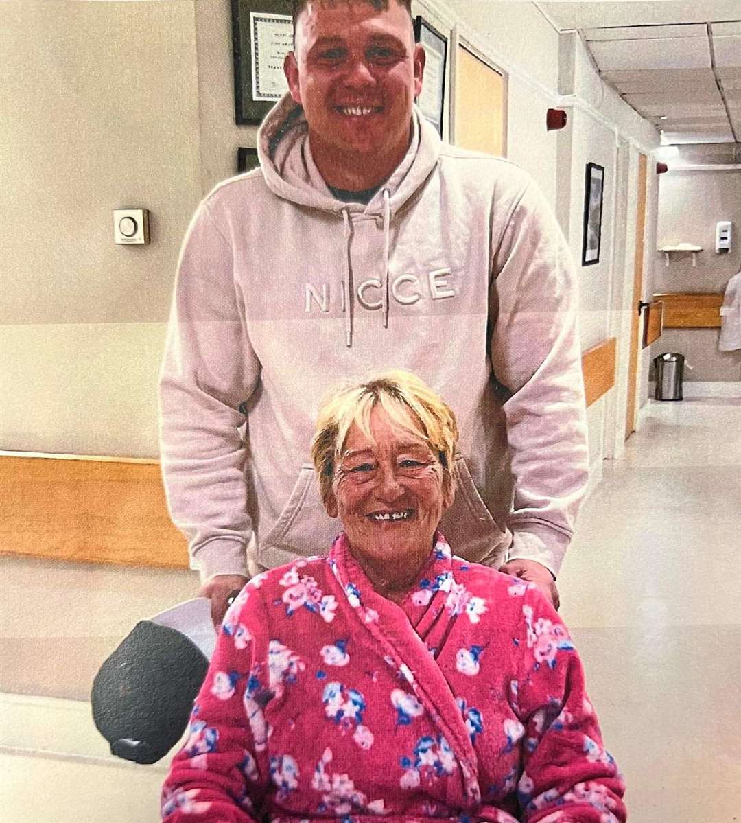Shirley with her nephew, Kevin, who is organising a charity football match to raise money for the Heart Of Kent Hospice. Picture: Debbie Annett