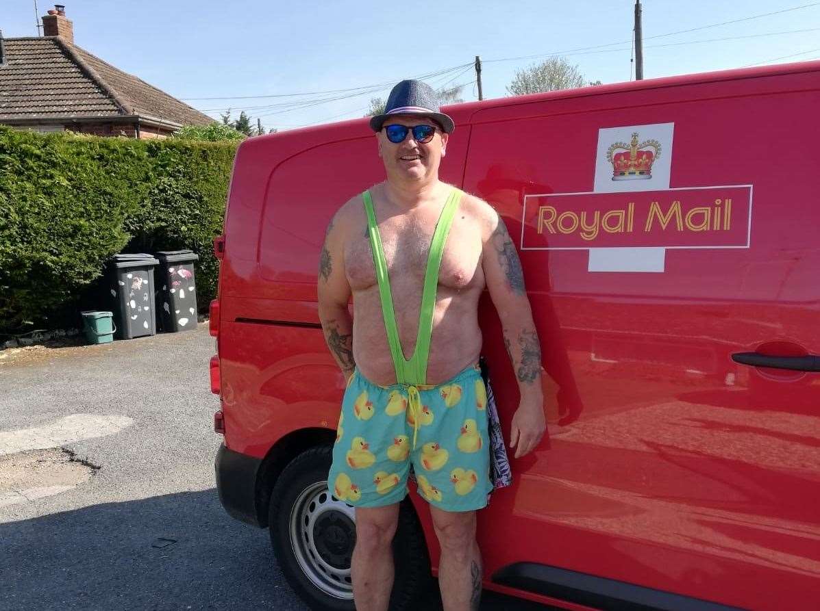 Gary Waller wasn't quite brave enough to wear the Borat mankini without a pair of wacky shorts