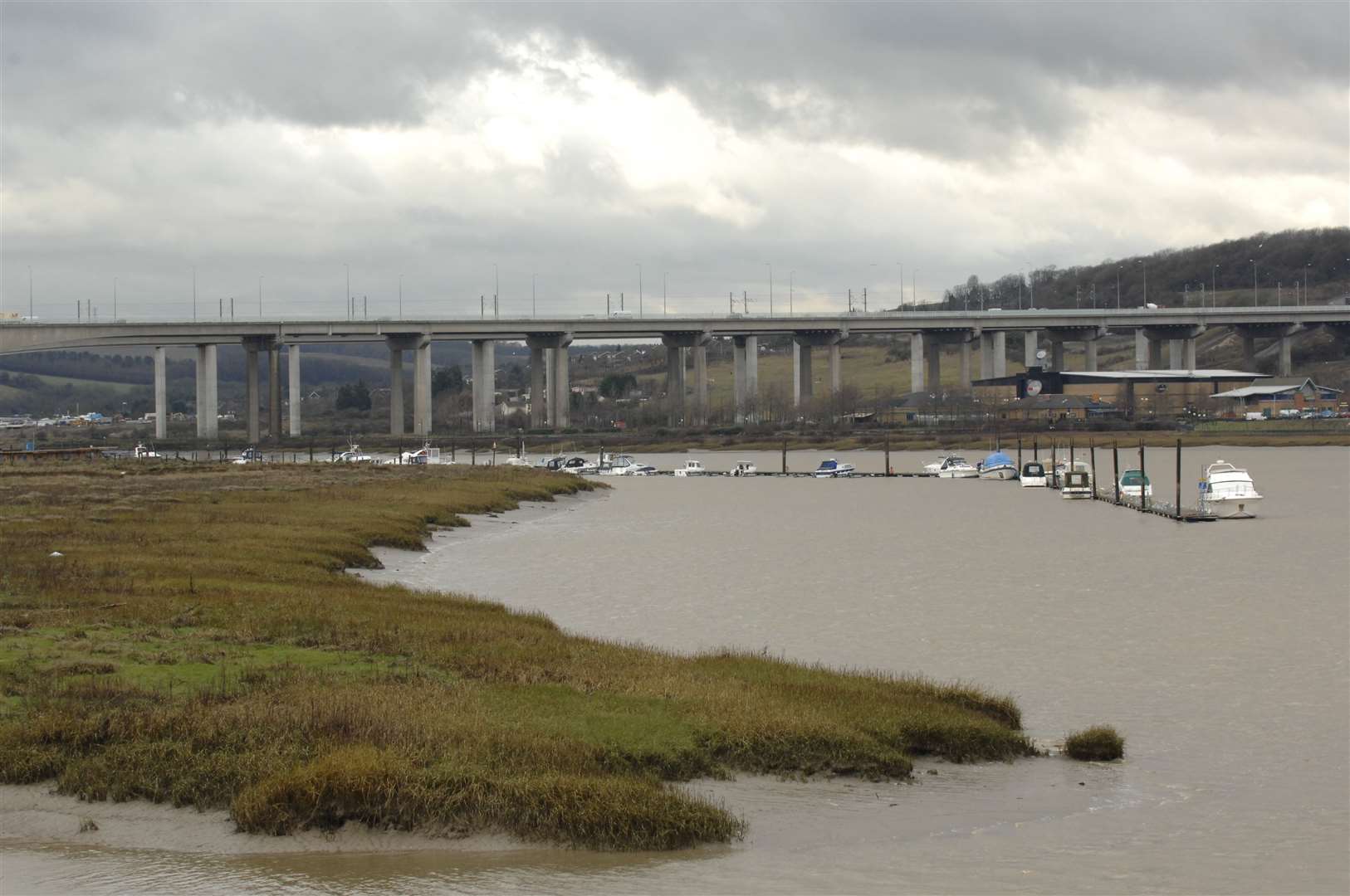 Police are dealing with an 'incident' on the Medway Bridge. Picture: Grant Falvey