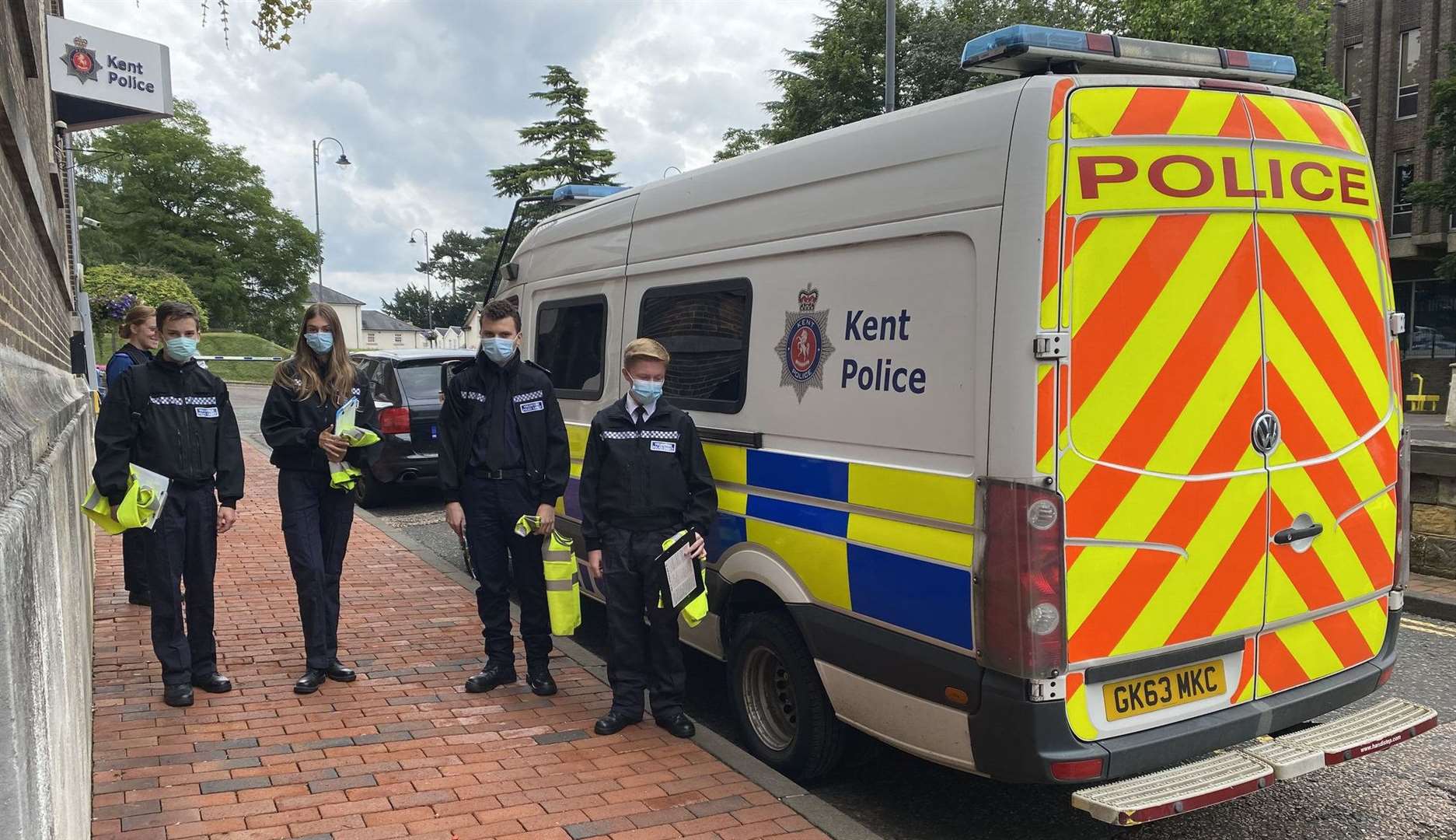 They collected equipment from the town's police station before heading out. Picture: Kent Police