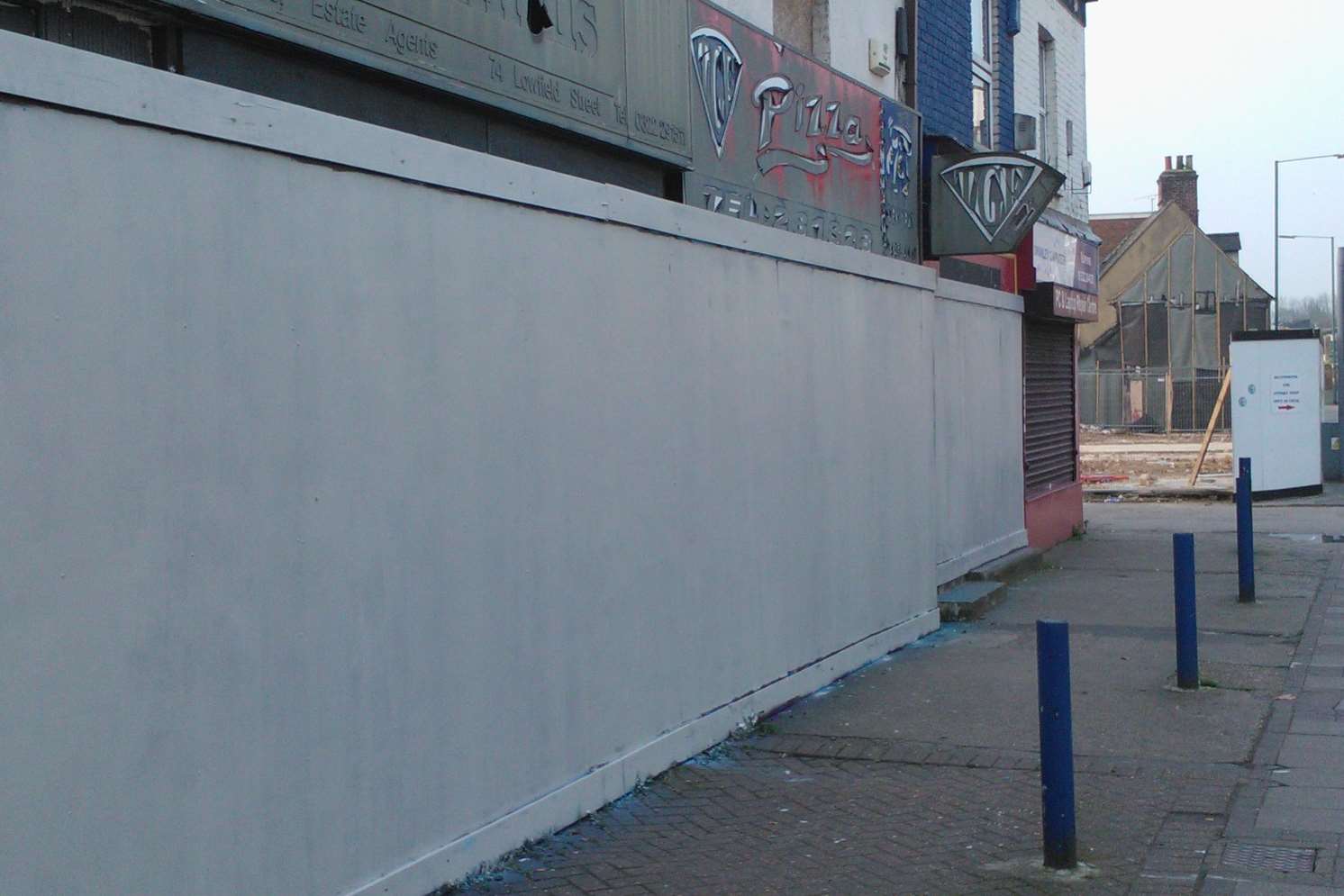 Lowfield Street after the graffiti had been painted over