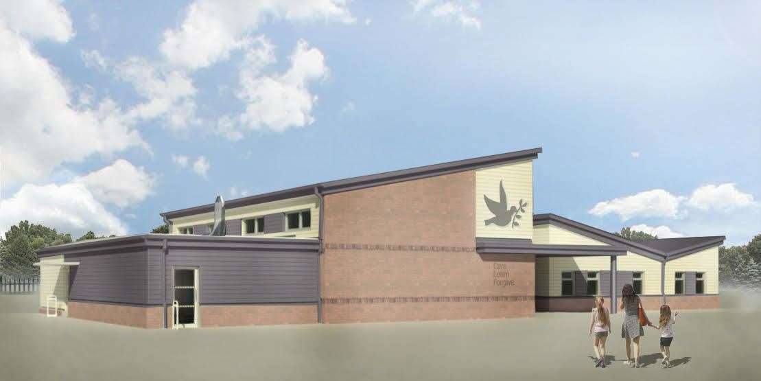 A digital image of the new Platt school