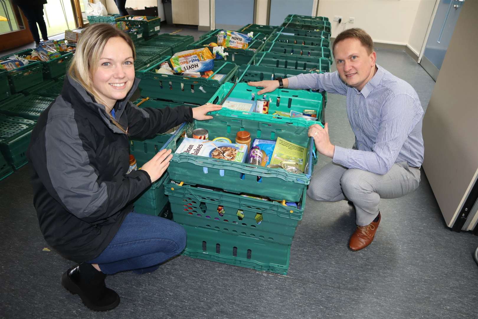Husband and wife team Kate and Ian Townsend-Blazier with Kent Community Pantry produce at Seashells children and families centre in Rose Street, Sheerness
