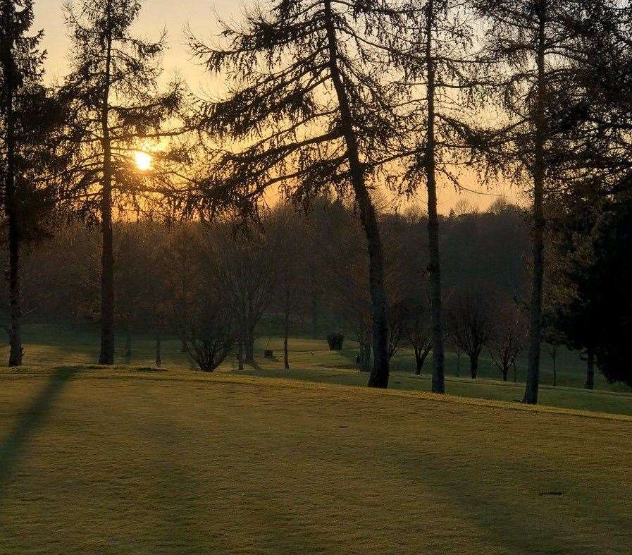 The setting sun at Sittingbourne & Milton Regis Golf Club, taken by club professional Chris Weston