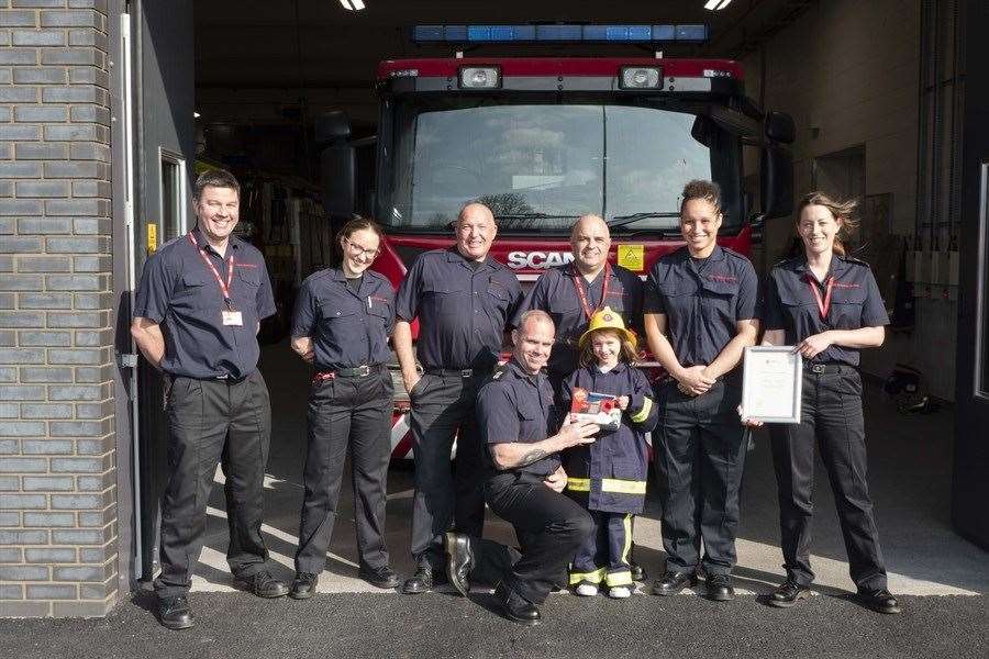 Isobel and the crew at Ramsgate fire station (8378271)