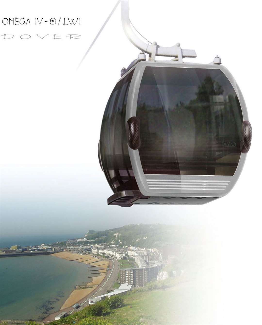 How the cable car could look over Dover. Picture: Andy Steele, CWA Constructions