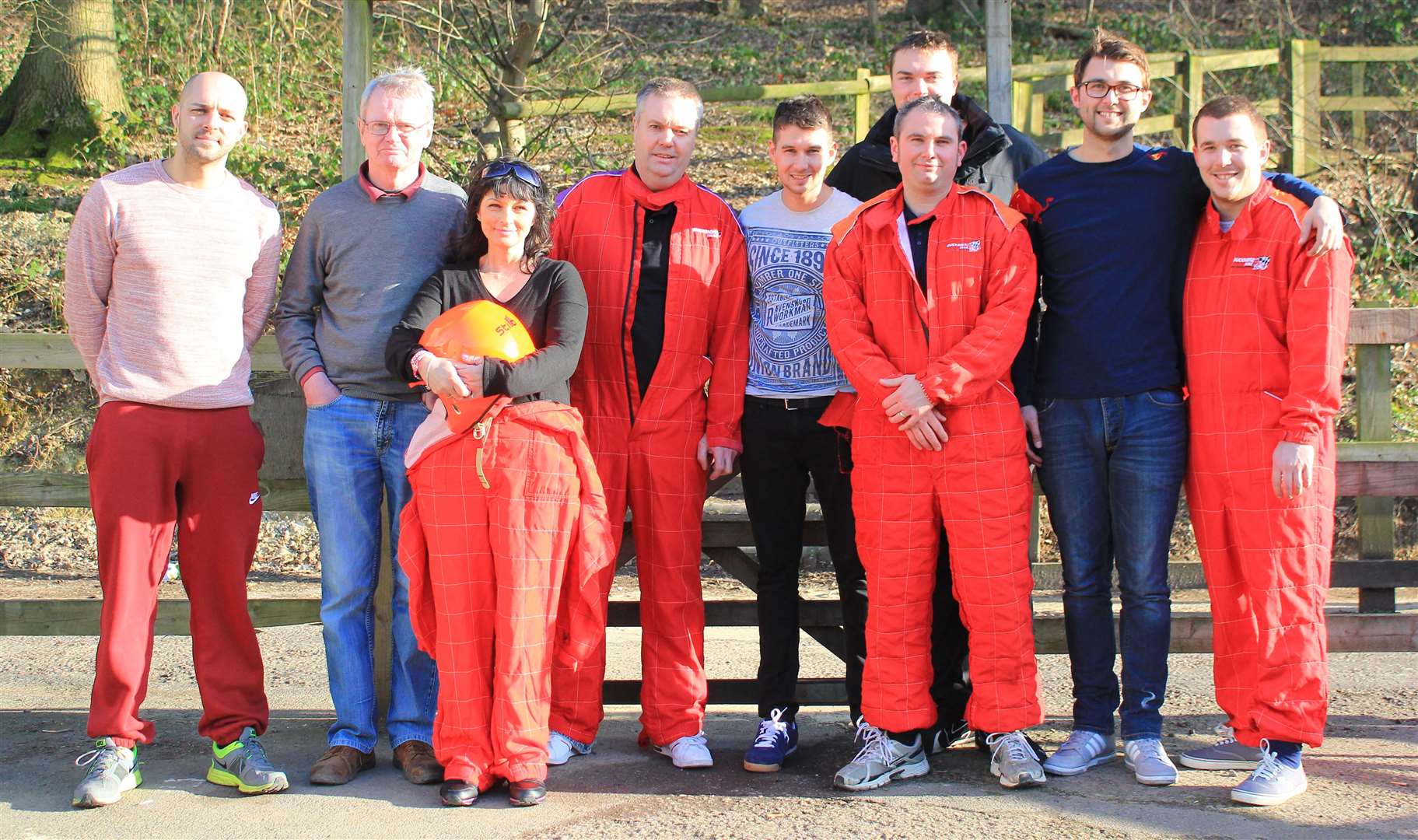 Former Eurotech Racing team members at Buckmore in 2014 with 1992 European Rallycross champion Will Gollop and Martin and Julie Lawford. Picture: Joe Wright