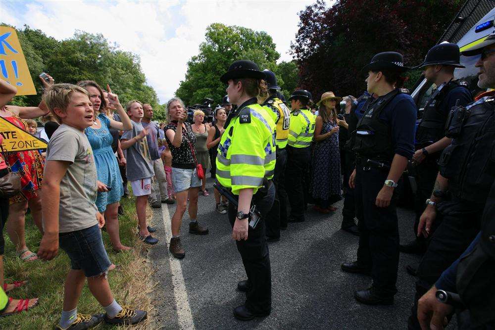 Fracking protests Balcombe, Sussex