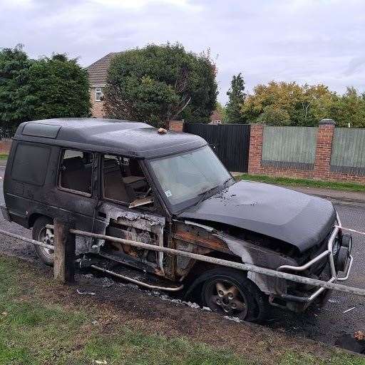 The vehicle is thought to have been torched