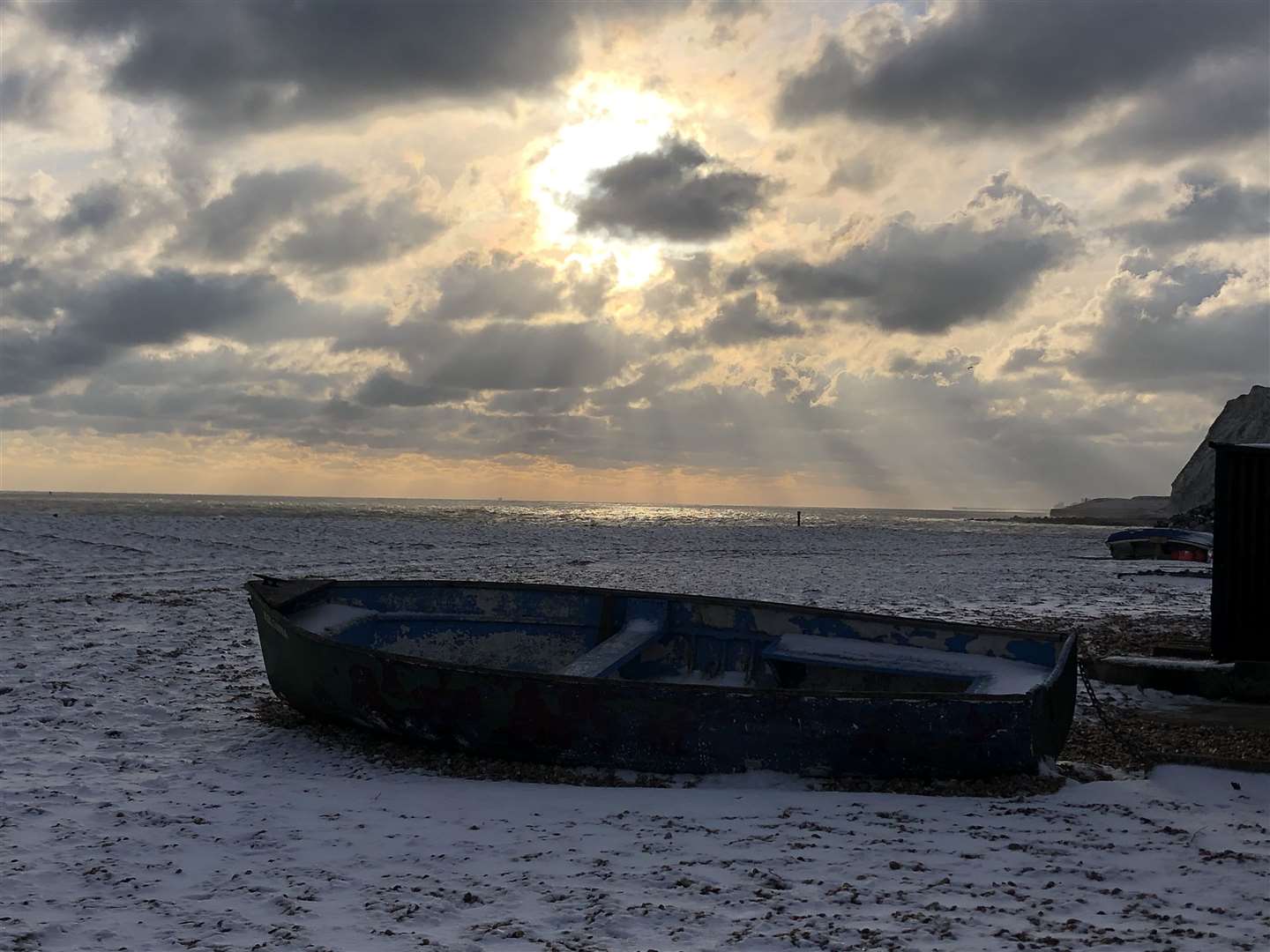 Third: As the snow fell, Destiny Carroll hit Shakespeare Beach with her camera and took this stunning picture