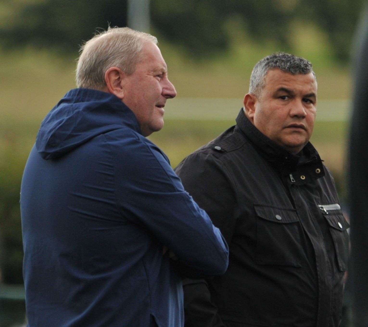 Maidstone United manager Hakan Hayrettin, right, with assistant boss Terry Harris Picture: Steve Terrell