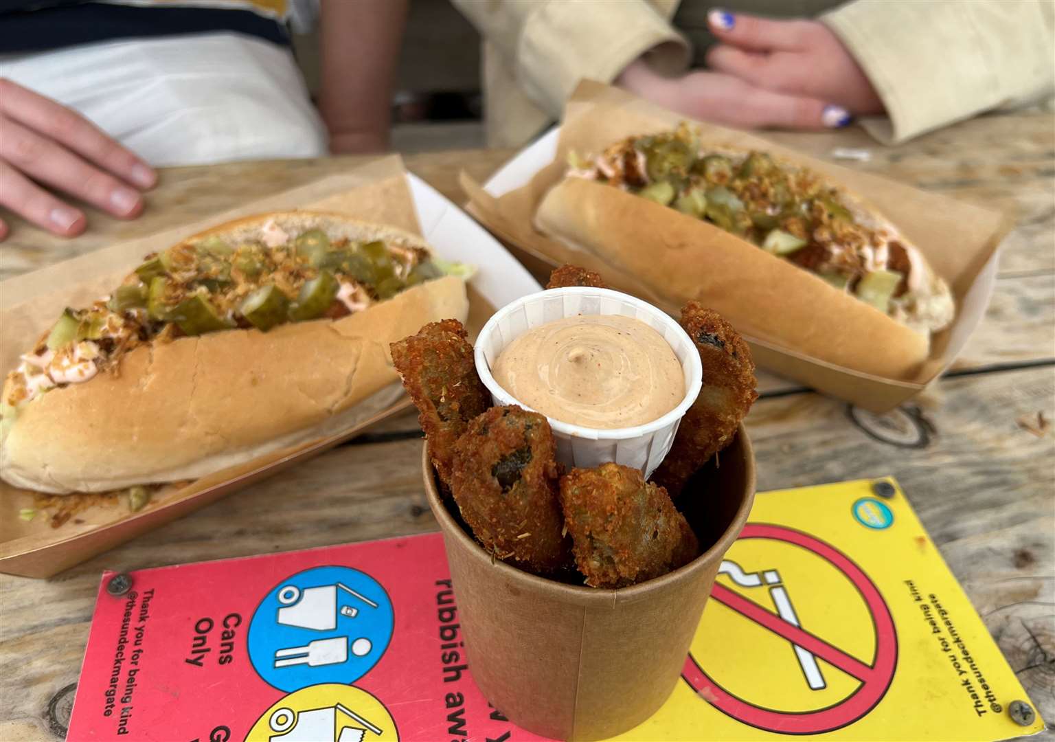 Po'boy with the Louisianan trim - and a side portion of fried pickles