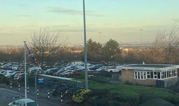 The man reportedly approached the pensioner while he was in the hospital car park. Picture: Darent Valley Hospital Facebook