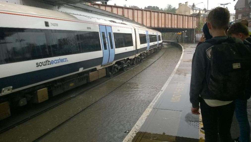 Tracks at the station are flooded. Picture: @TunWellsTrades